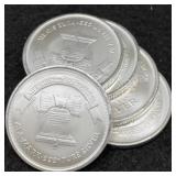 5x Liberty Silver 1 Troy Oz Silver Rounds
