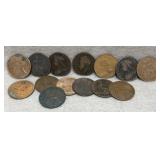 14 English Great Britain Pennies