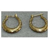 14K Gold Hoop Earrings - 4.00g - 3/4in size