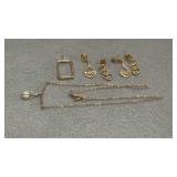 14K Gold Earrings, Necklaces, Pendant - 4.01g