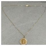 14K Gold Pendant on 16in Chain - 6.36g