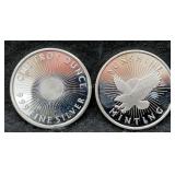 2x Sunshine Minting 1 Troy Oz Silver Rounds