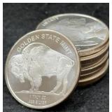 8x Golden State Mint 1 Troy Oz Buffalo Silver