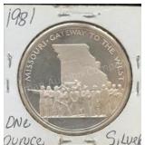 1970 Missouri Sesquicentennial 1 Oz Silver Coin