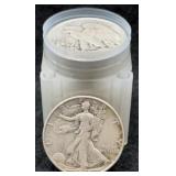 20x Walking Liberty Silver Half Dollars