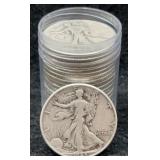 20x Walking Liberty Silver Half Dollars