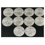 10x 2013 Walking Liberty Silver Half Dollars