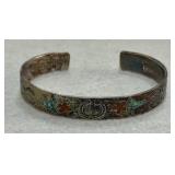 Decorative Sterling Turquoise Bracelet