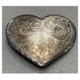 Sterling Silver Heart Tie Clip