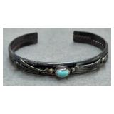 Decorative Sterling Turquoise Bracelet