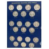 83 Washington Silver Quarters in Book 1932-1964