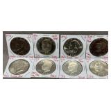 8 x Clad Eisenhower Clad Silver Dollars
