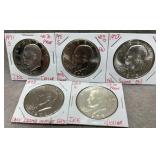 5x Clad Eisenhower Clad Silver Dollars