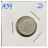 1959 D Roosevelt Silver Dime