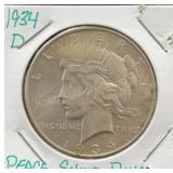 1934 D Peace Silver Dollar