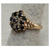 10K Gold Sapphire Ring - 3.48g - Sz 6
