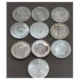 10X Silver 1oz Coins - New Production Coins