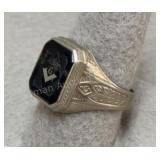 10K Gold Masons Ring - Sz 10 - 5.72g