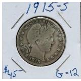 1915-S Silver Half Dollar