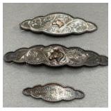 Sterling Silver Horse Tie Clips - 4in, 3in, and