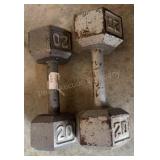 Two 20 Ibs Dumbbells