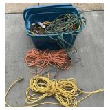4 Ext Cords, Some Spliced, Blue Tote Full!