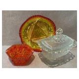 Candy Dish, Amberina Glass, Etc