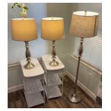 Flip Top Side Tables w/ Power and Modern Lamps