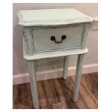 Rustic Painted Side Table w/ Single Drawer