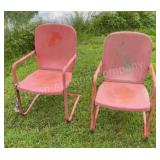 Pair Good Metal Patio Chairs