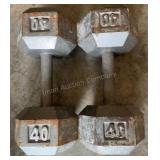 Two 40 Ibs Dumbbells