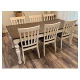 Nice 7ft Modern Farm House Table and 6 Chairs