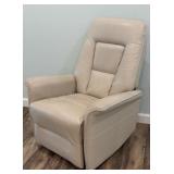 Compact Leather Power Recline Swivel Rocker