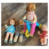 4 Vinyl Dolls From 1960ï¿½s - Tippee Toes & Trike