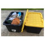 2 Totes 1 Of Costumes & Supplies 1 Empty