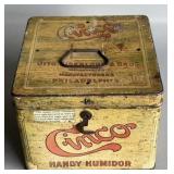 Antique Cinco Tin Humidor