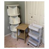 Lazy Suzanne, Side Table and Roller Cart