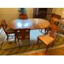 Antique dining table and 6 chairs