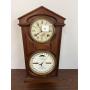 Antique Ithaca calendar clock co double dial clock
