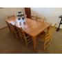 Very nice oak dining table with 8 chairs
