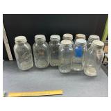 Vintage jars with crate