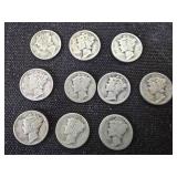 10 mercury dimes