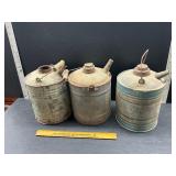 3 vintage gas cans