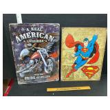 2 metal signs