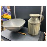 Milk can and aluminum pan