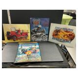 4 metal signs