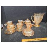 Carnival glass drink set