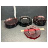 Red glass plates