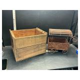 Crate and metal planter
