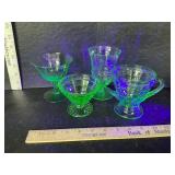 Uranium glass 4 pcs